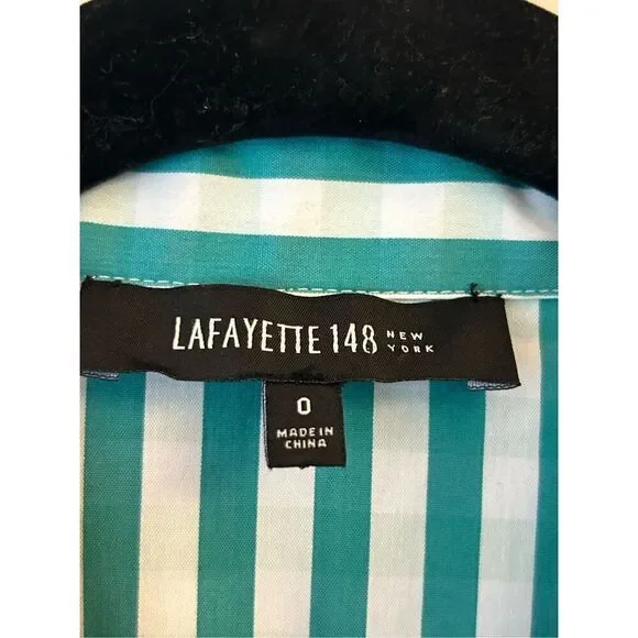 Lafayette 148 button up shirt sz 0 and a pencil skirt sz 2 set career preppy - Picture 7 of 16